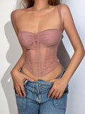 Sheer Mesh Corset Top-Outfit