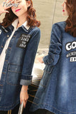 Denim Coats Women Long Sleeve Casual Fashion Turn Down Collar All-match Vintage Chic Jackets Coat Clothing