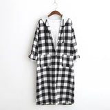 Size Warm Thick Korean Blouse Plaid Shirt Women Autumn New Arrival 2020 Long Sleeve Casual Loose Women's Hooded
