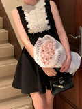 And Autumn New With The Same Gold Lace Doll Dress Temperament Small Sleeveless Little Black Dress Birthday