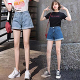 Toloer Waist Black Denim Shorts Female Summer Students Loose Thin A-Word Wide Leg Pants Hot Pants Korean Version