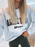 Fashion High Street Sweatshirt Women New Autumn Embroidery Letter Sweatshirts Tops Long Sleeve O Neck Pullover Tops-Outfit