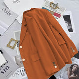 Toloer Suit Jacket Female Korean Joker 2024 Spring And Autumn New Korean Version Temperament Casual Metal Buckle Small Suit Female-Outfit