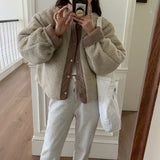 Reversible Lamb Wool Oversized Jacket-Outfit