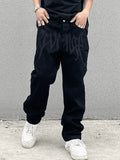 Men's Washed Revenge Straight Leg Jeans-Outfit