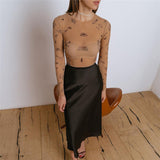 Toloer Summer New Women's Round Collar Long Sleeve Fashion Mesh Perspective Sexy Slim Jumpsuit Woman-Outfit