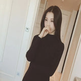 Winter Pullover Sweater Turtleneck Knitwear Long Sleeve Slim Soft Warm Basic Jumper Bottoming Women's Short Tops