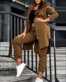 New Fashion Casual Hooded Grip Velvet Jacket Two Sets Of Women's