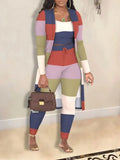 Popular Style Autumn And Winter Women's Fashion Sexy Coat Trousers Three-Piece Set-Outfit