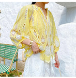 Summer New Cheesy Wind South France Vacation Embroidered Shorts Women's White Casual Pants Women's