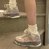 Aesthetic Butterfly Bat Patchwork Sneakers-Outfit