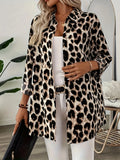 And Winter New Elegant Shirt Leopard Print Long-Sleeved Casual Holiday Shirt