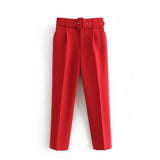 2025 New 褶皱 Multi-Colored Harun Pants Casual Solid-Colored Small-Footed Women's Trousers