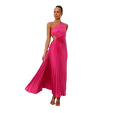 Sales Of 2026 Spring And Summer New Fashion Body Shoulder Hollow Pressure Folding Dress