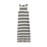 Summer Leisure Commuter Slim Striped Knitted Sleeveless Dress-Outfit