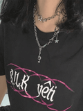Rhinestone Decor Charm Necklace-Outfit