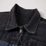 Retro Patchwork Denim Jacket-Outfit