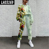 New Women's Digital Printed Grass Pattern Suit Autumn and Winter