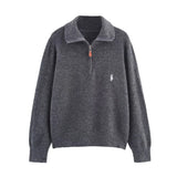 Homemade New Women's Seam Smouse Casual Embroidery Zipper Jack