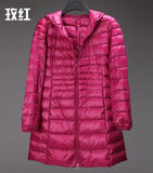 7XL Ultra Light Down Parka Winter Coat Female Women Duck Warm Long Feather Puffer Light Jacket Plus Size Outerwear