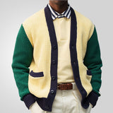And Winter Young Men's Knitted Shirt Hot Hit-Colored Cardigan Sweater Coarse Knit Coat