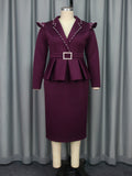 Fashion Suit Lidance Two Dresses Elegant Wind Professional Commuter High Waist