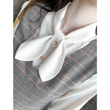 Toloer Dress Female Spring And Autumn French Plaid 2024 Spring Dress New Long Sleeve Temperament Closed Waist Retro Skirt-Outfit