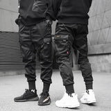 Black Samurai Trend Self-Cultivation Leisure Tactics Paratroopers Ribbon Function Wind Belt Foot Overalls Trousers Men's Tide Plate-Outfit