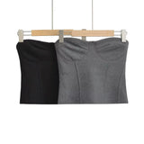 Trendy Women's Dress Waist Short Style Navel-Wrapped Blouse Slim Body Fish Bone Waist Close-Fitting Zipper Spicy Girl Breast-Outfit
