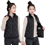 Cotton Vest Female Short Standing Collar Diamond Ge Qiu Dong New Korean Cotton Vest Cotton Vest Coat Fashion Cotton Horse Clip-Outfit