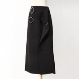 Asymmetrical Patchwork Sequin Skirt For Women High Waist Irregular Hem Black Skirts Female 2022 Spring Fashion