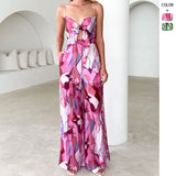 Sale Of New Casual Jumpsuit Print Sling Straps Bow Jumpsuit