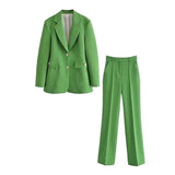 Work Pant Suits OL 2 Piece Set For Women Business Interview Suit Set Uniform Slim Blazer And Trousers Office Lady