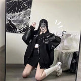 Black Retro Jacket Baseball Uniform-Outfit
