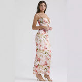 Summer New Flower Print Sexy Wrapped Breast Temperament Sling