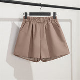 Toloer Photo Suit Shorts Female Summer 2024 New High Waist Loose Pink Five Split Pants Straight Tube Hong Kong Flavor Casual Pants-Outfit