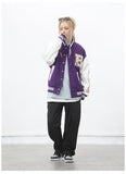 Women Leather Baseball Jacket Harajuku Bone Letter Varsity Bomber Jackets Hip Hop Streetwear Men College Breasted Coats