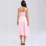Summer New Body-Body Sling Dress Stylish Solid V-Neck Temperament