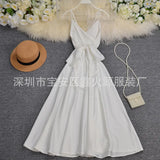 Toloer Gentle Wind Dress Goddess Seaside Resort Dress Ins Careful Machine Back Strap Waist