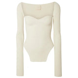 knitting fashion women clothes sqaure collar flare sleeves knits pullover slim elastic fits normal size sping