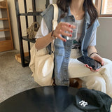 2021 New Style Korean Denim Vest Jacket Women Loose Trend Outer Wear Spring and Autumn Vest Vest Trend Jackets for