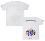 T-Shirt Chrome Hem Colorful Tomb Cross White Short-Sleeved