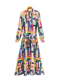 Women's Tie-Dyeed Long-Sleeved Dress