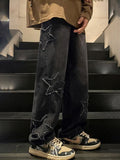 Men's Star Loose Straight Leg Jeans-Outfit