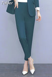 Women Single Botton Work Blazer Suits Slim Loose Casual Pants Blazers Jackets With Trouser Two Pieces