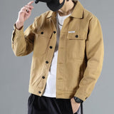 Denim Jacket Men's Spring And Autumn Korean Version Of The Loose Tide Branded Baggy Jacket Large-Size Yellow Denim