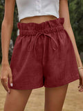 Casual Comfortable Shorts Women 2025 Summer New European Version Of High-Rise Belt Loose Broad Leg Pants