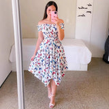 Fashion Collar Asymmetric Shoulder Short Sleeve Print