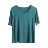 Modal T Shirt Women Summer Candy Color O Neck Basic Tshirts 9 Colors Tees for Ladies Ins Comfortable Female
