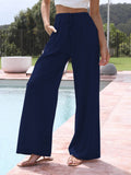 Cotton And Linen Drawstring Casual Trousers